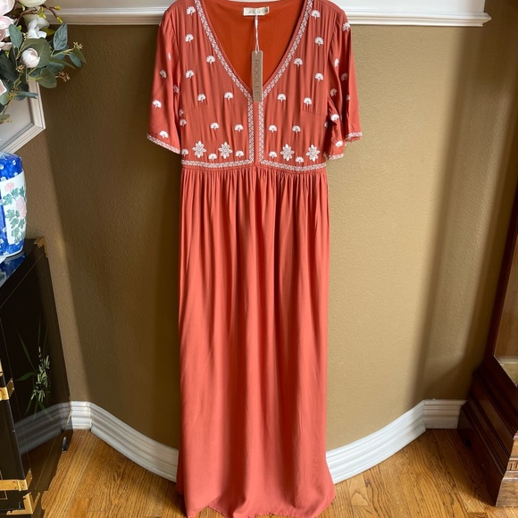 ROOLEE Brenton Maxi Dress XS  with Pockets in Rust - Picture 2 of 6